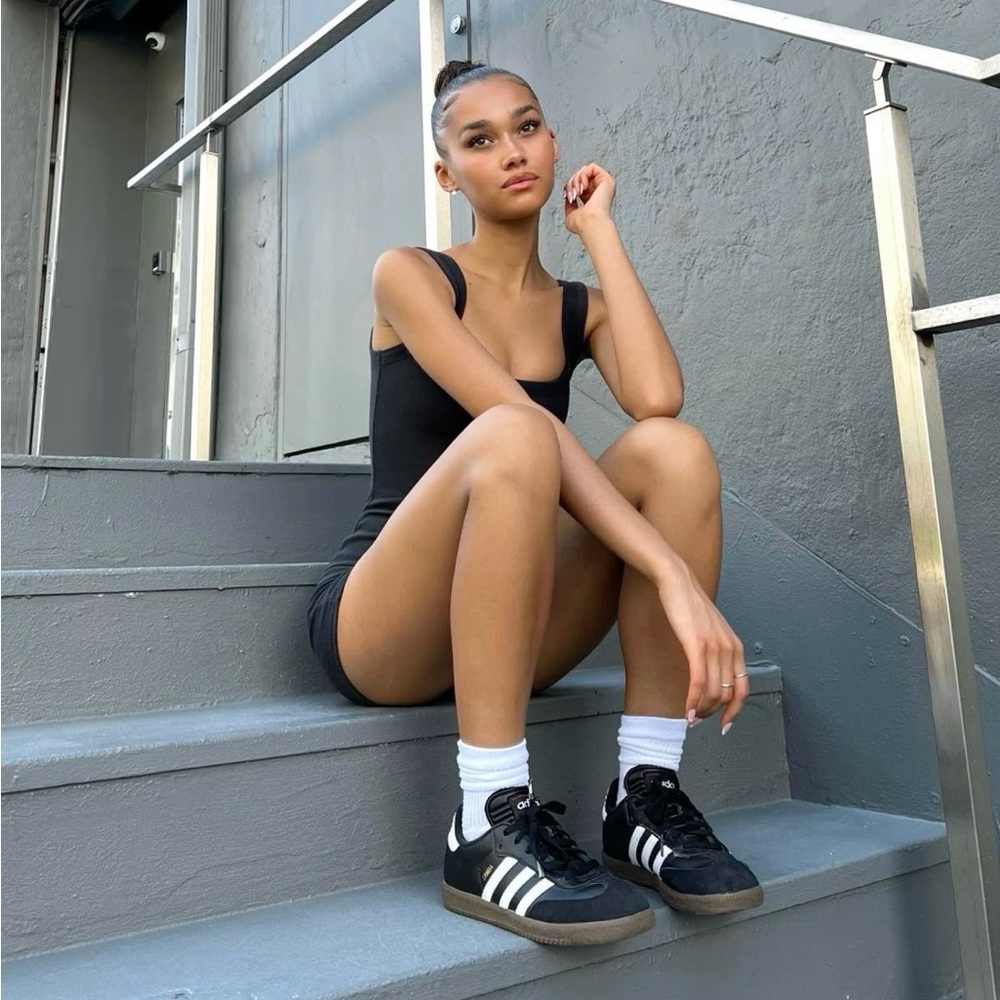 adidas Black and White Women's Sneakers - Picture 4 of 4